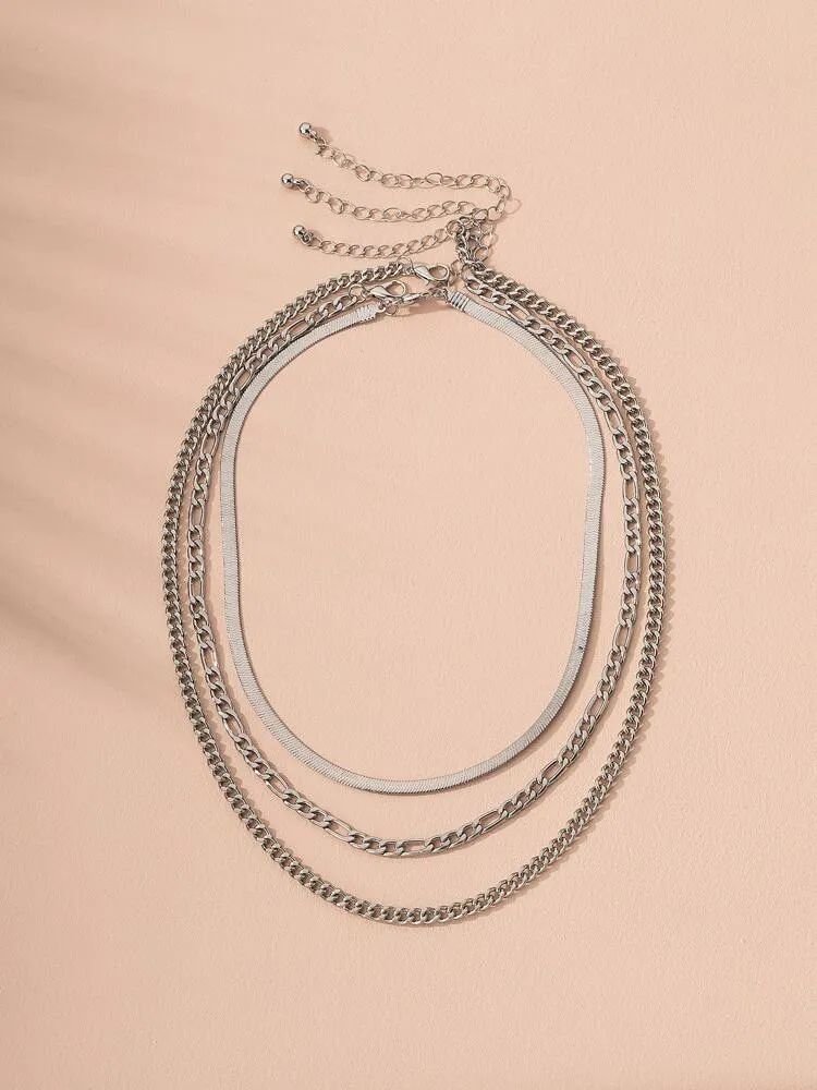 3pcs Simple Chain Necklace