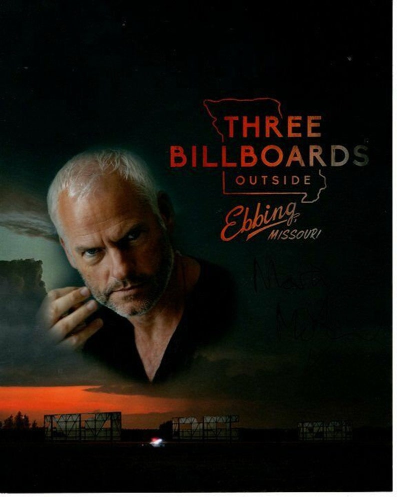 Martin mcdonagh signed autograph three billboards outside ebbing missouri Photo Poster painting