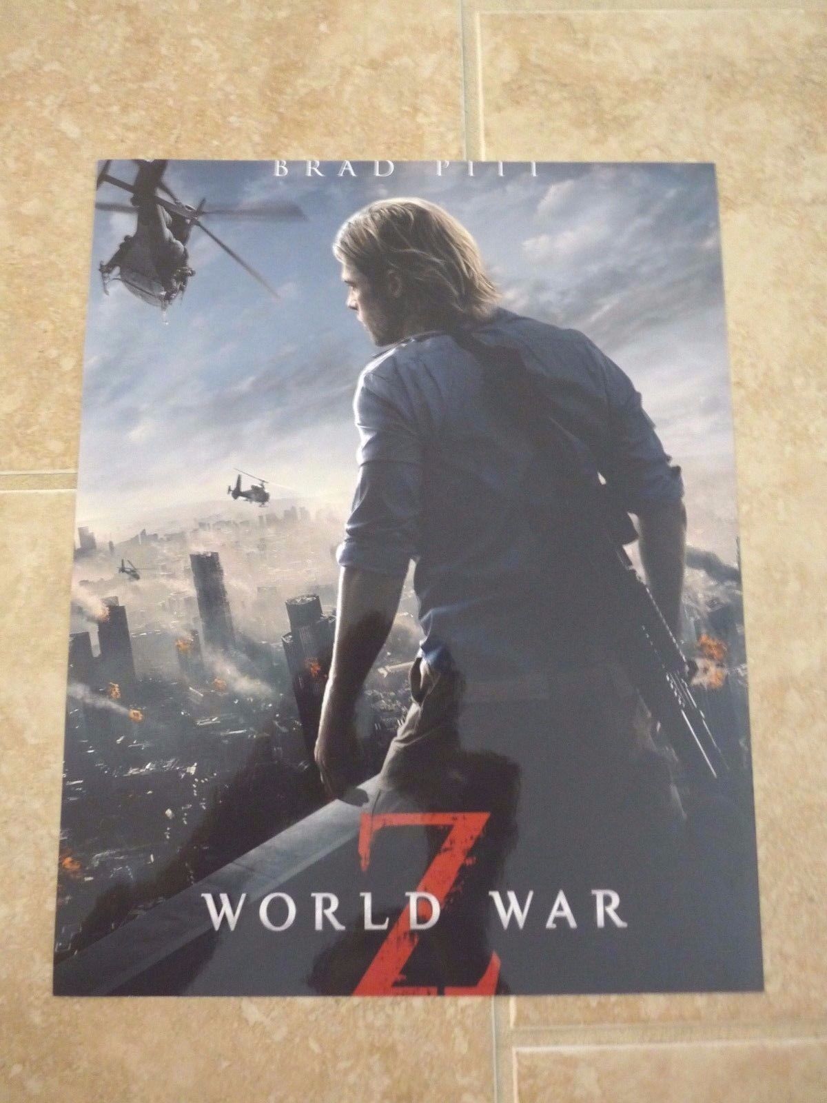 Brad Pitt World War Z Sexy 11x14 Promo Color Movie Photo Poster painting