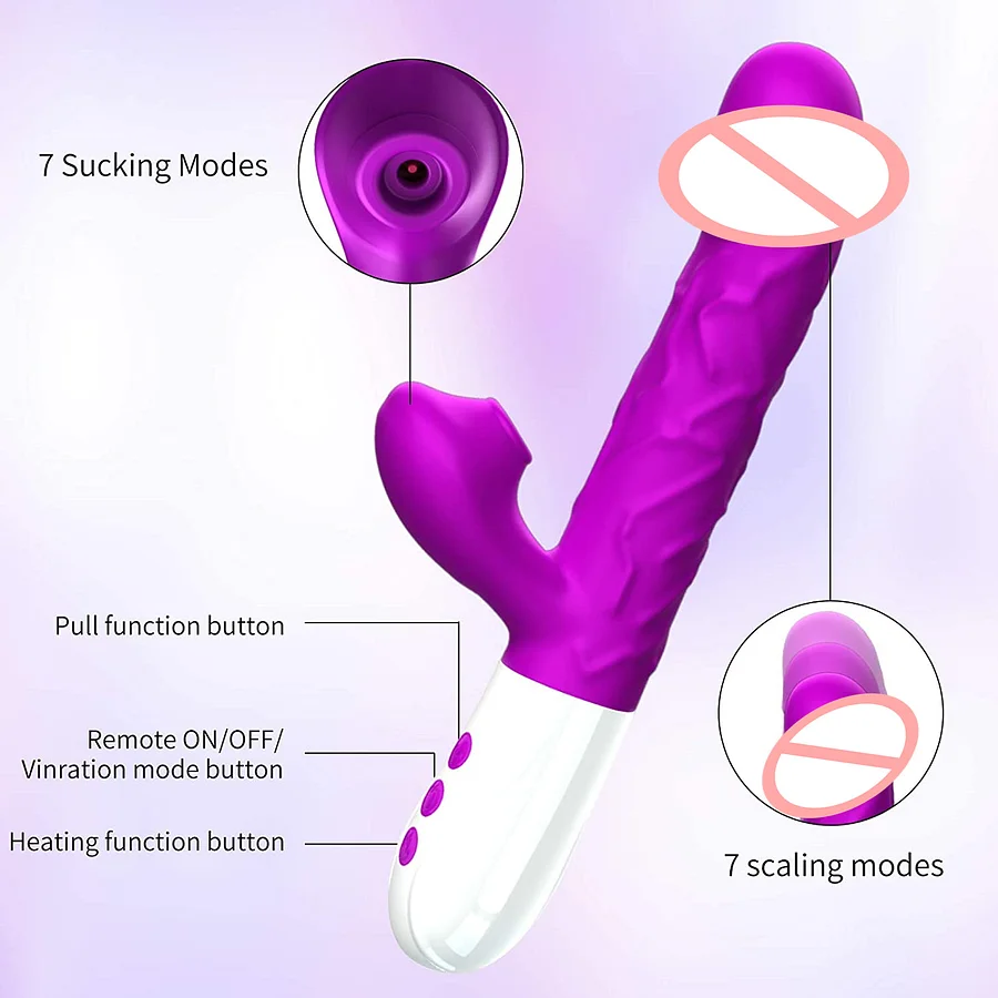 Rabbit Clit Sucker With Thrusting Dildo Vibrator