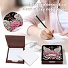 Wooden DIY Winged Flower Diamond Painting Kit Note Box with 160 Papers Gifts