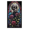 Skull Rose Stained Glass-11CT Stamped Cross Stitch 40*70cm(Big Size)