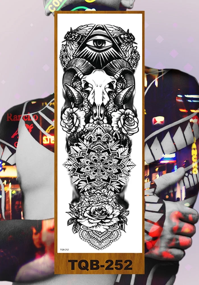 Full Flower Arm Temporary Tattoo Sticker Men Women Adult Girl Body Art Fake Tatoo Characters Love Confession Totem Lily Hotwife