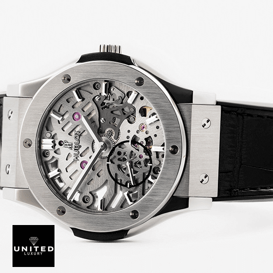 Hublot Classic Fusion Stanless Steel Case Black Rubber Bracelet Replica white background