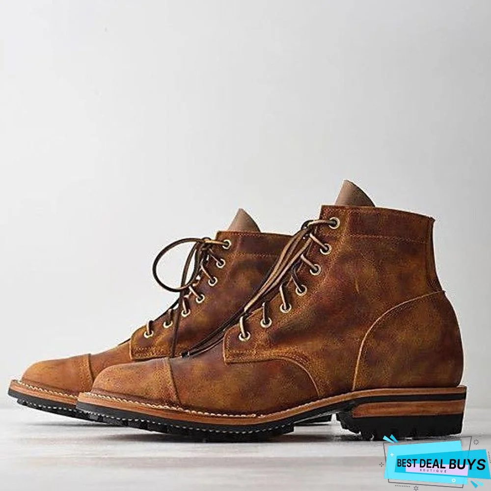 Men's Fall / Winter Casual Daily Boots Pu Black / Army Green / Blue / Square Toe