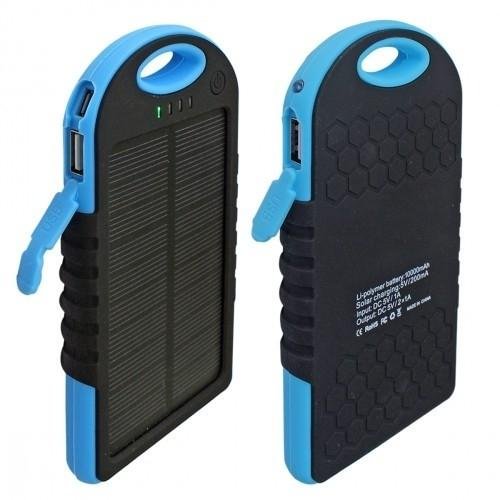 5,000 MAH High Speed 2 Port Solar Charger - 5 Colors