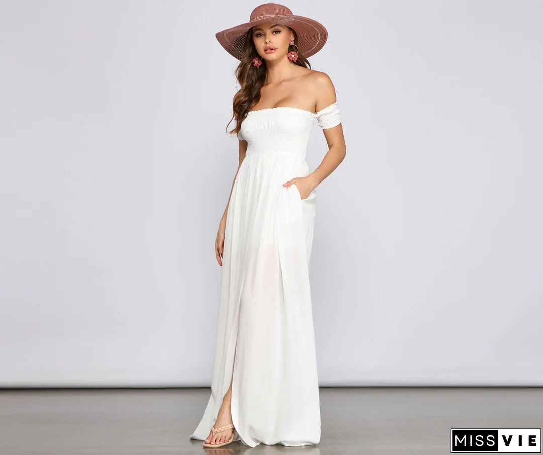 Effortlessly Chic Stylish Smocked Maxi Dress