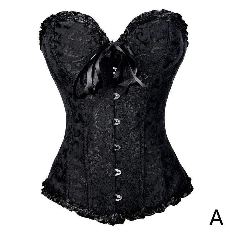 Sexy Women Lace Up Corset Bustier Top Plus Size XS-6XL Corset Boned Waist Trainer Corse Boned Overbust Corsets Slimming Clothing