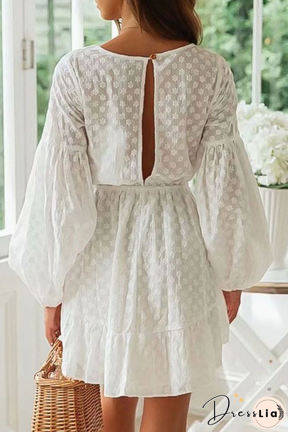 Fashion Street Solid V Neck Princess Dresses