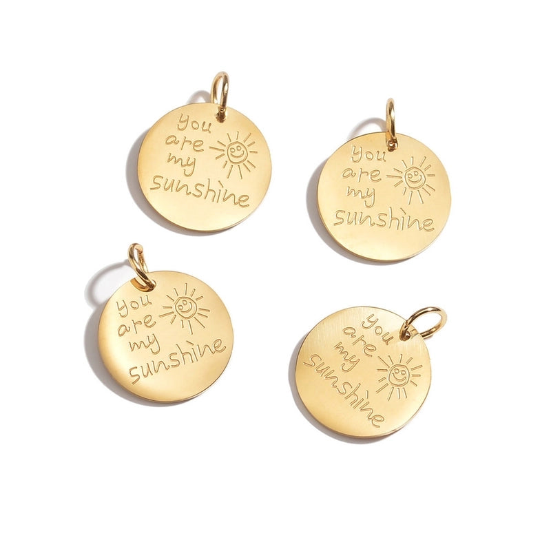 5 PCS/Package 16 * 16mm 304 Stainless Steel Letter Jewelry Accessories Pendant