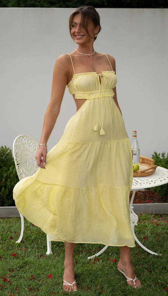 Churchf Churchf Women's Clothing 2025 New V-Neck Sleeveless Solid Color Splicing Large Swing Long Dress