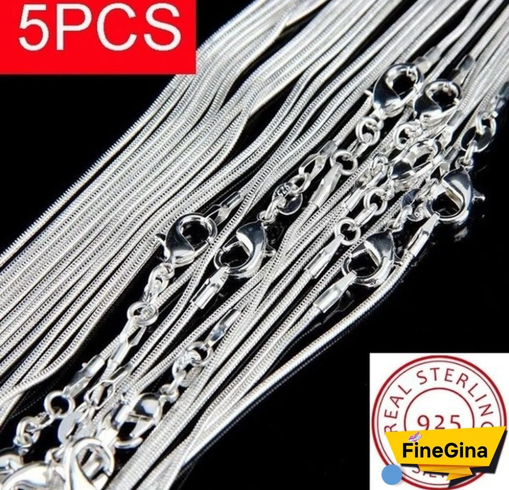 1/3/5/10Pcs 16-30 inch NEW Exquisite Women Snake Chain 925 Sterling Silver Italy Chain Necklace Charms Pendant Wedding Party Fine Jewelry