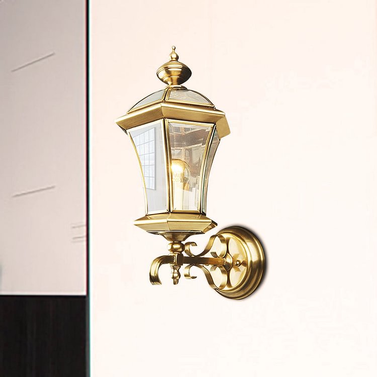 Metal Birdcage Sconce Light Traditionalism 1 Head Brass Living Room Wall Lighting Fixture