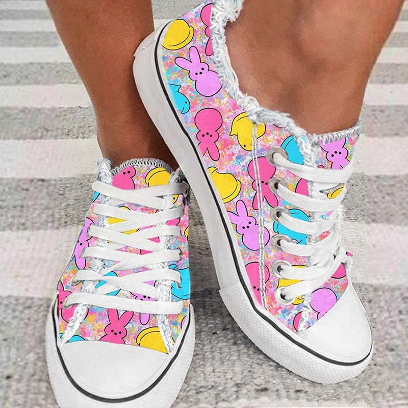 Easter Bunny Daily Flat Canvas Shoes wearshes
