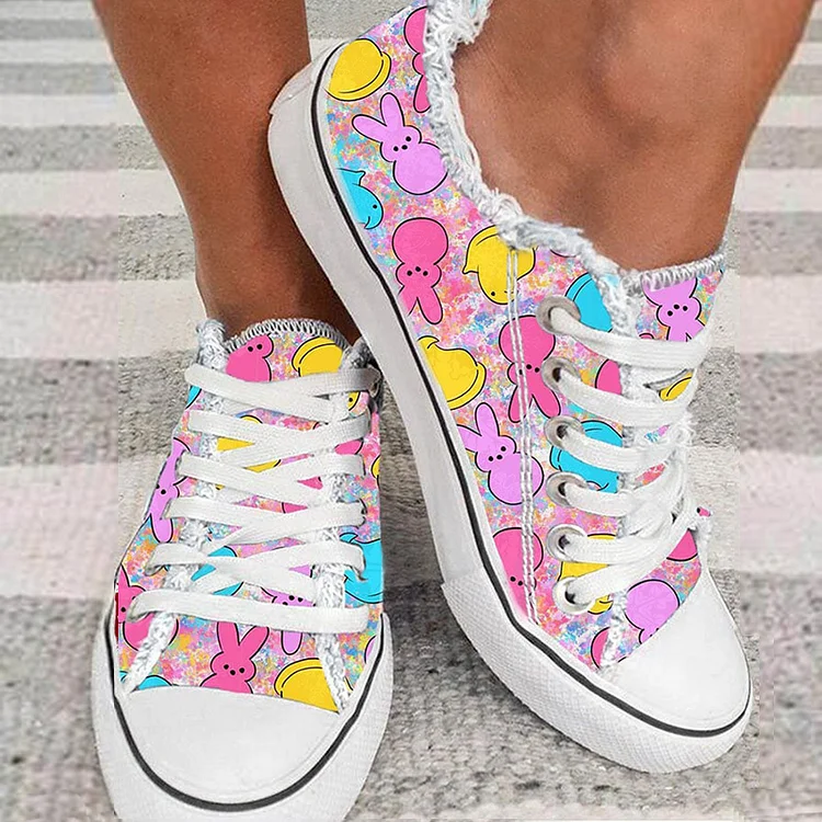 Easter Bunny Daily Flat Canvas Shoes