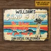 Beach Surfing The Waves Are Calling, Summer Outdoor Activities, Surfing At Beach, Custom Classic Metal Signs