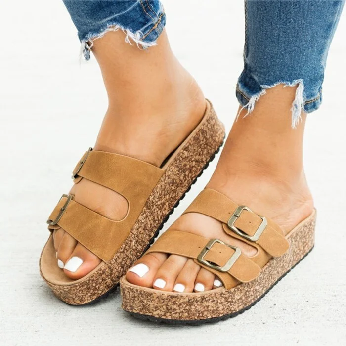 Women Sandals 2020 Casual Summer Shoes For Women Flat Sandals Classic Slippers Chaussure Femme Plus Size 43 Low Heels Sandalias