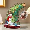 Snowman Photo Xmas Tree 5D DIY Diamond Art Tabletop Wood Decoration Ornament Kit