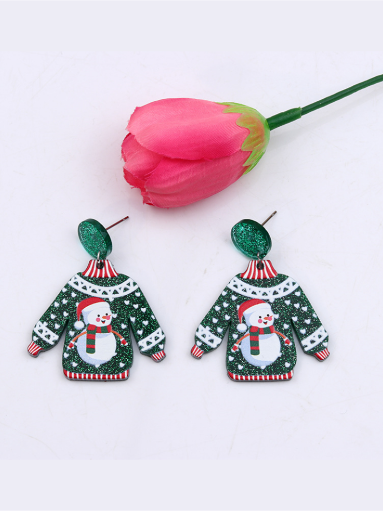 Cute Elk Santa Claus Earings