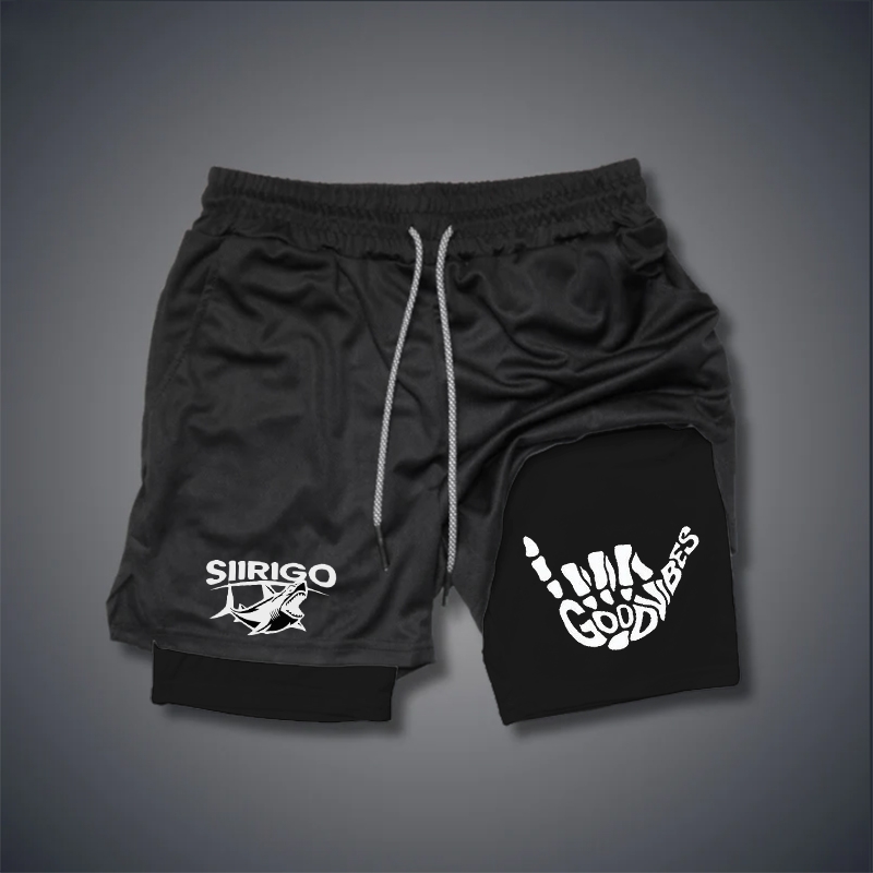 GOOD VIBES Bone Hand 2 In 1 GYM PERFORMANCE SHORTS