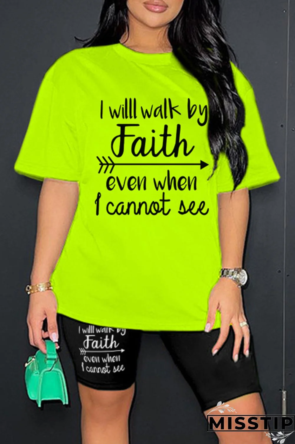 Rose Red Casual Letter Print Basic O Neck Short Sleeve Two Pieces