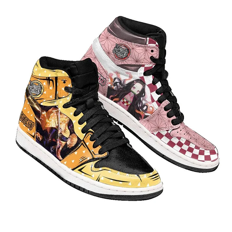 Nezuko And Agatsuma Zenitsu Custom Anime Shoes Demon Slayer Anime