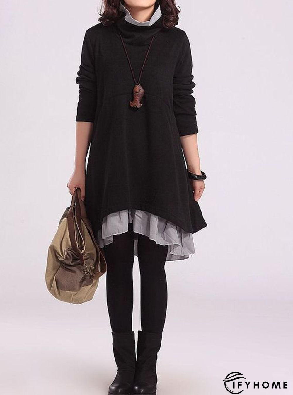 Vintage Fashion long sleeve dress | IFYHOME