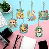 6PCS Diamond Painting Double Sided Nature and Animal Keychain Pendant