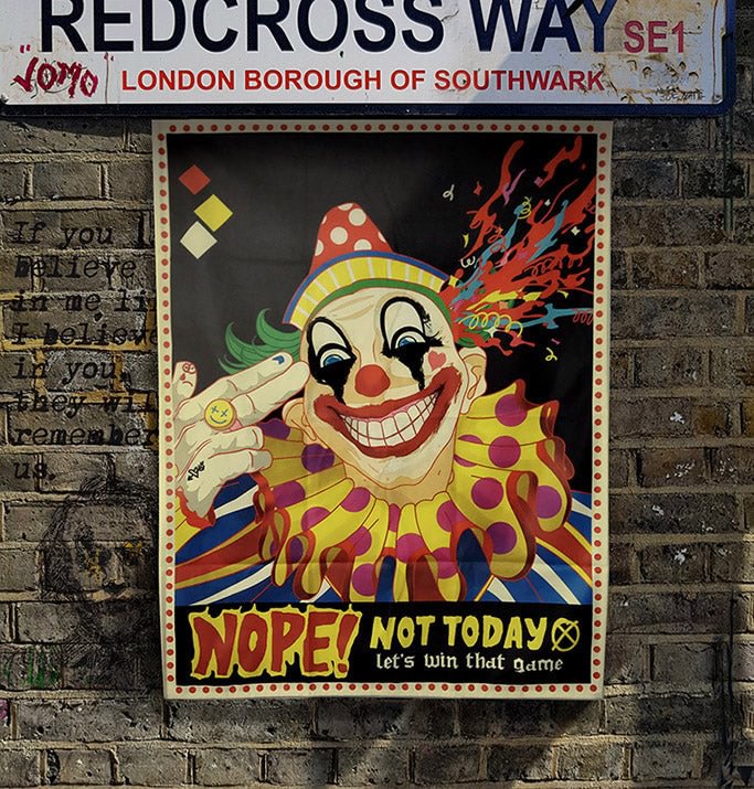 Retro Gothic Clown Dark Hanging Cloth Bedroom Decoration Rebel Hip Hop Graffiti Background Fabric