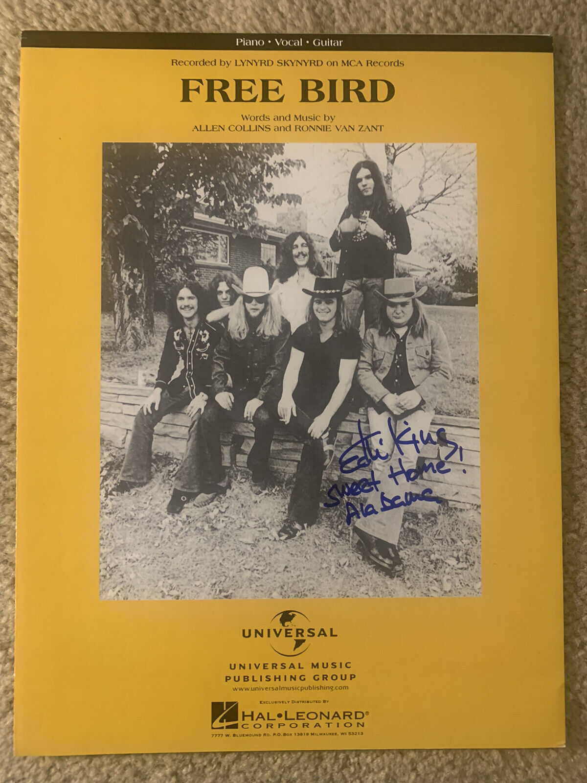 Ed King Lynyrd Skynyrd Signed  Bird Sheet Music PSA BAS Guaranteed F3