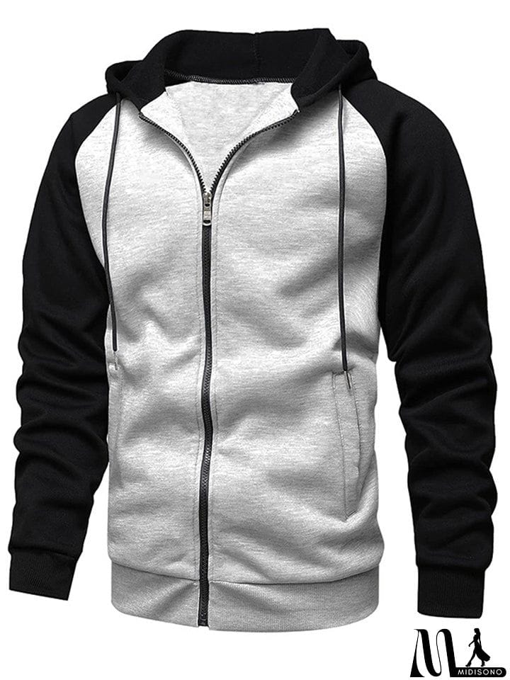 MidiSono - Contrast Color Sports Casual Fitness Workout Tops For Men