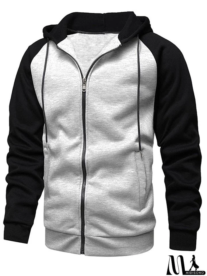 MidiSono - Contrast Color Sports Casual Fitness Workout Tops For Men