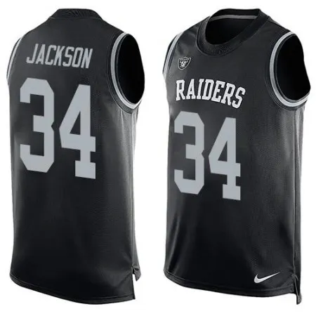 Raiders #34 Bo Jackson Black Team Color Men's Stitched NFL Limited Tank Top Jersey