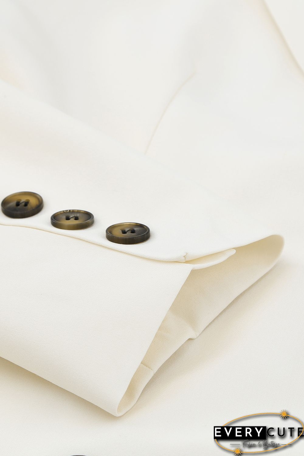 Apricot Turn-Down Collar Buttons Blazer with Pockets