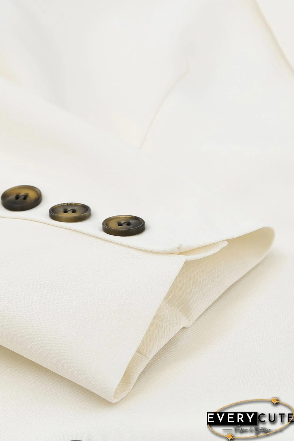 Apricot Turn-Down Collar Buttons Blazer with Pockets