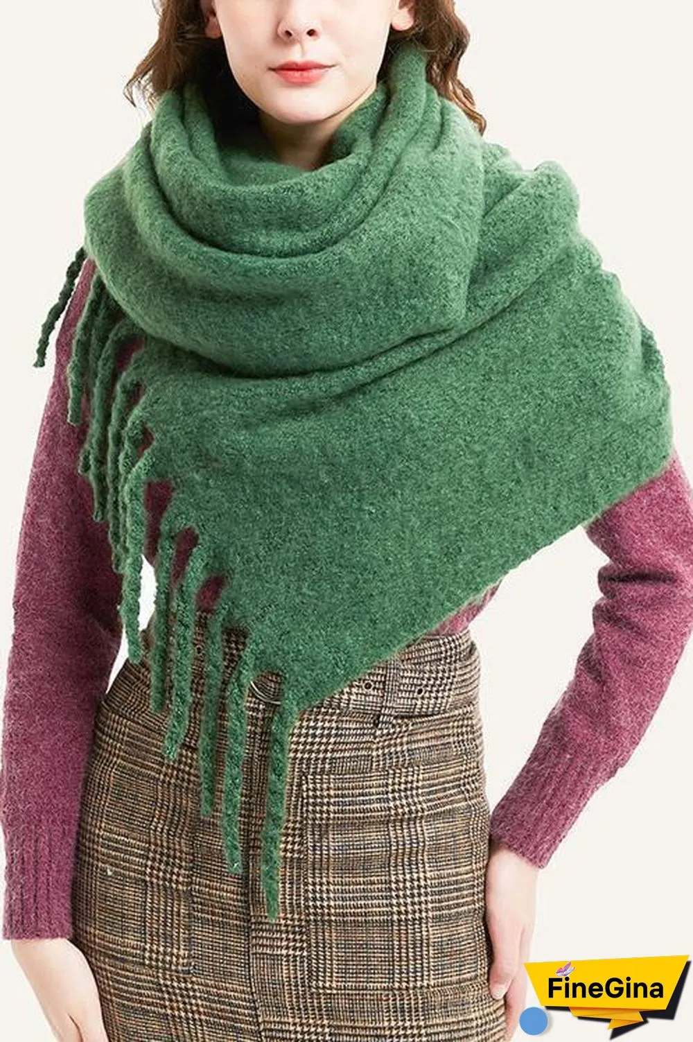 Solid Tassels Scarf