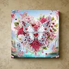 Framed Diamond Painting - Special Shaped - Butterflies and Flowers (25x25cm)