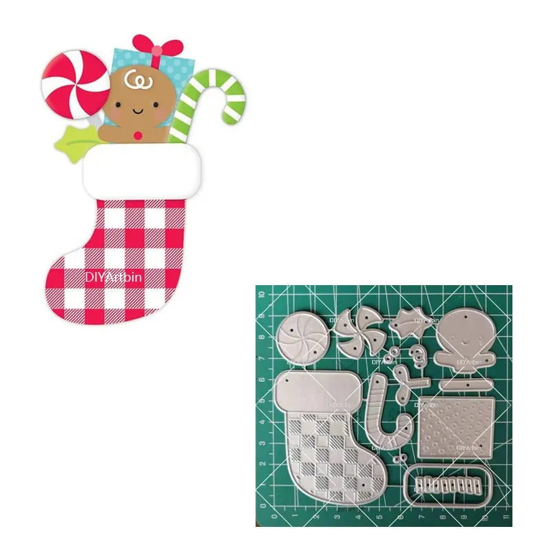 5pcs Gingerbread Cutting Dies Stencil Craft for DIY Christmas Scrapbooking Cut Dies Embossing Paper Birthday