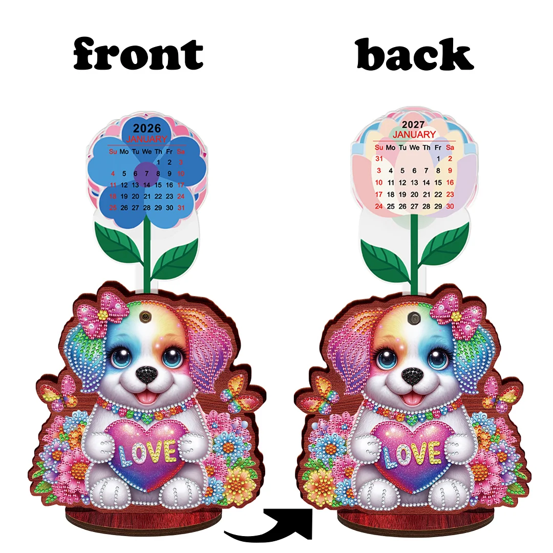 2026 Calendar DIY Diamond Painting Kit Wooden Diamond Painting Calendar