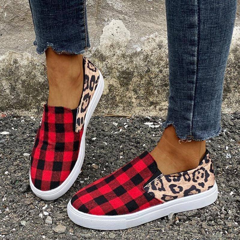 Women's Casual Daily Plaid Print Flat Loafers