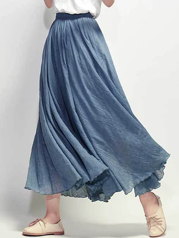 SOLID ALINE INDENT SKIRT