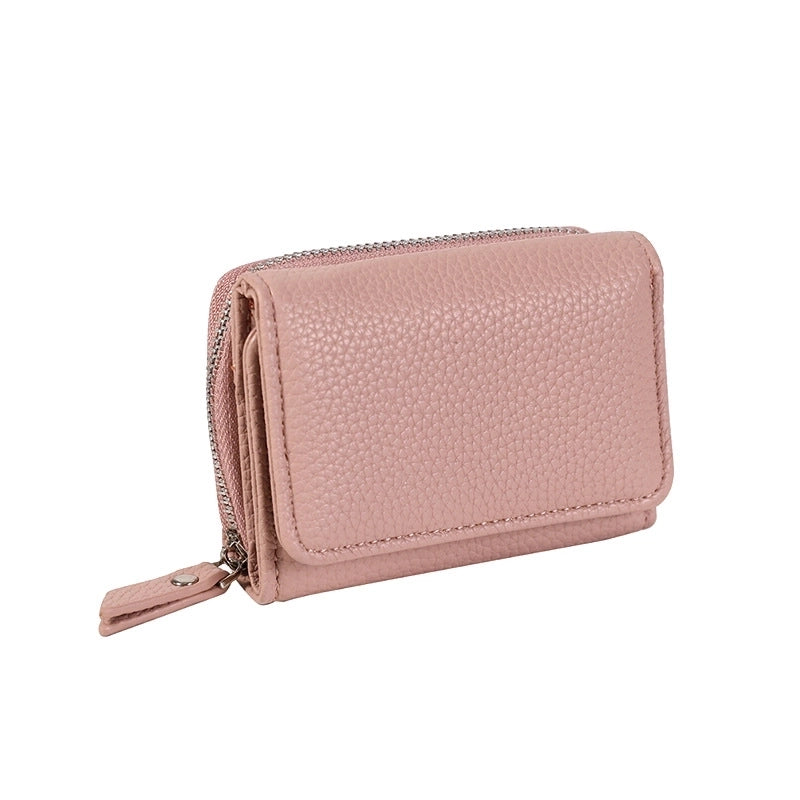 Women’s Solid Color Pu Leather Zipper Wallets