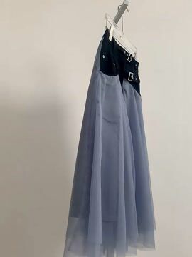 Elegant Grey fashion Patchwork Tulle Skirts