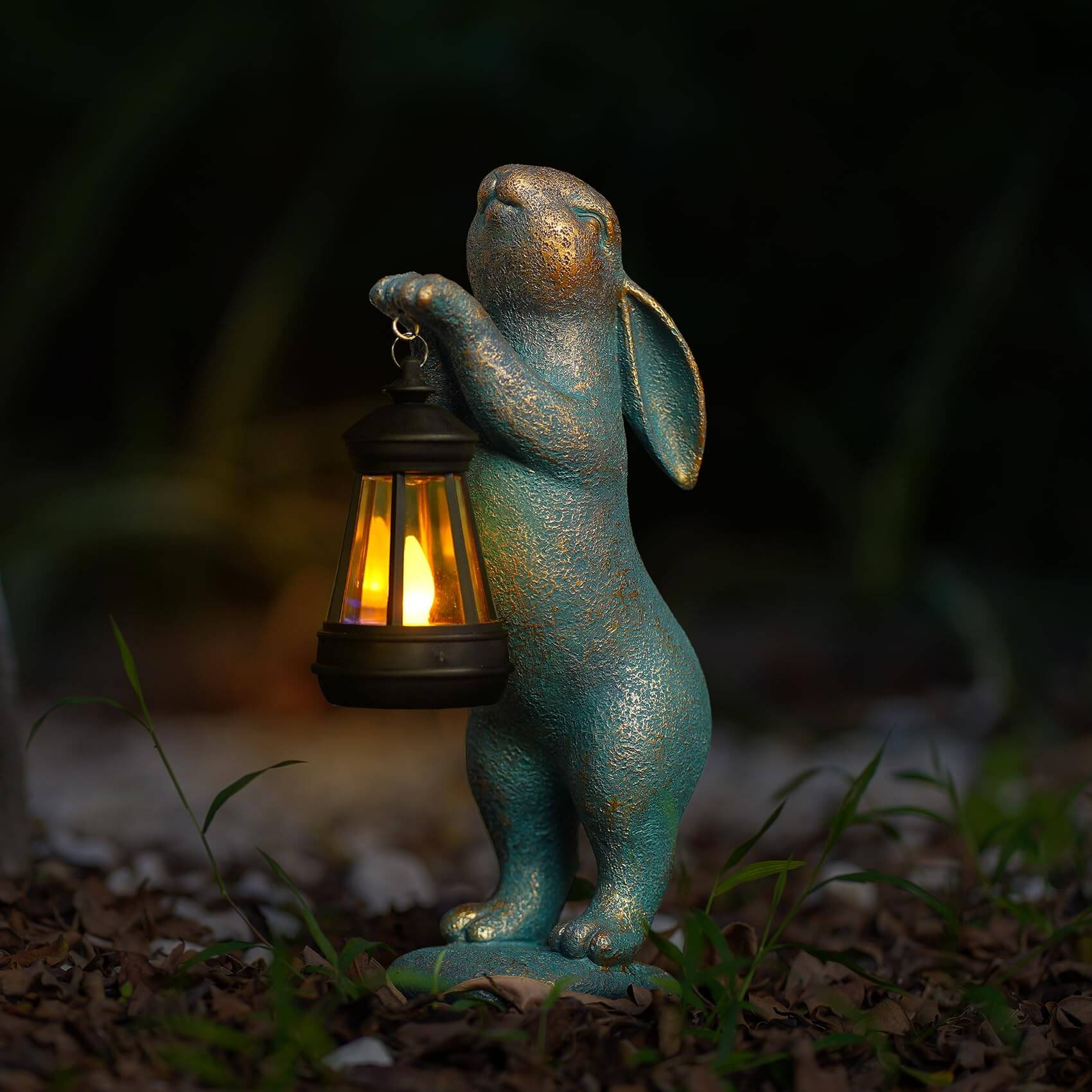 Solar Easter Rabbit Garden Statue