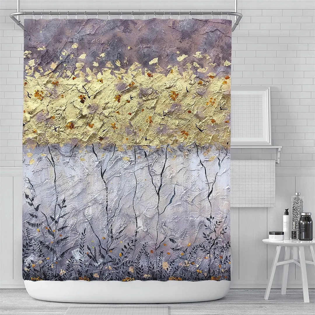 3D Nordic Style Art Painting Bath curtain Waterproof Shower Curtains Geometric Bath Screen Printed Curtain for Bathroom Navidad