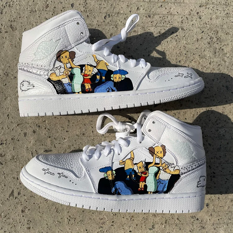 Custom Hand-Painted Sports Sneakers - "Family"
