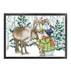 Elk And Snowman - 14CT Stamped Cross Stitch 38*29cm/14.96*11.42in