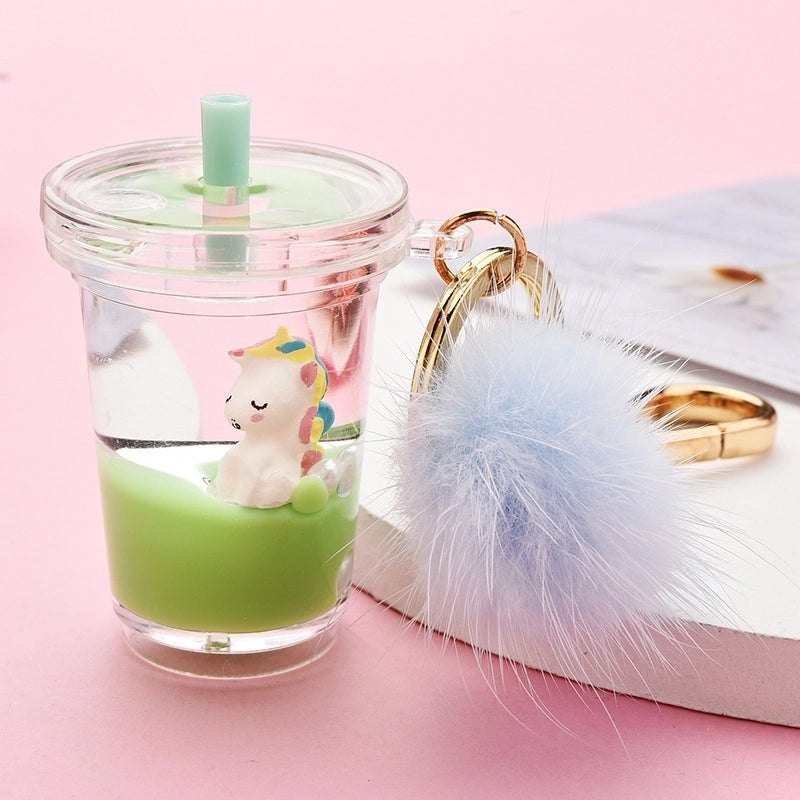 Cartoon Milk Tea Bottle Acrylic Keychain