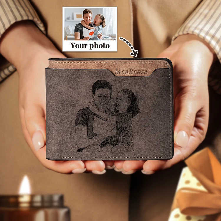Men Photo Wallet Personalized Wallet Custom With Engraving