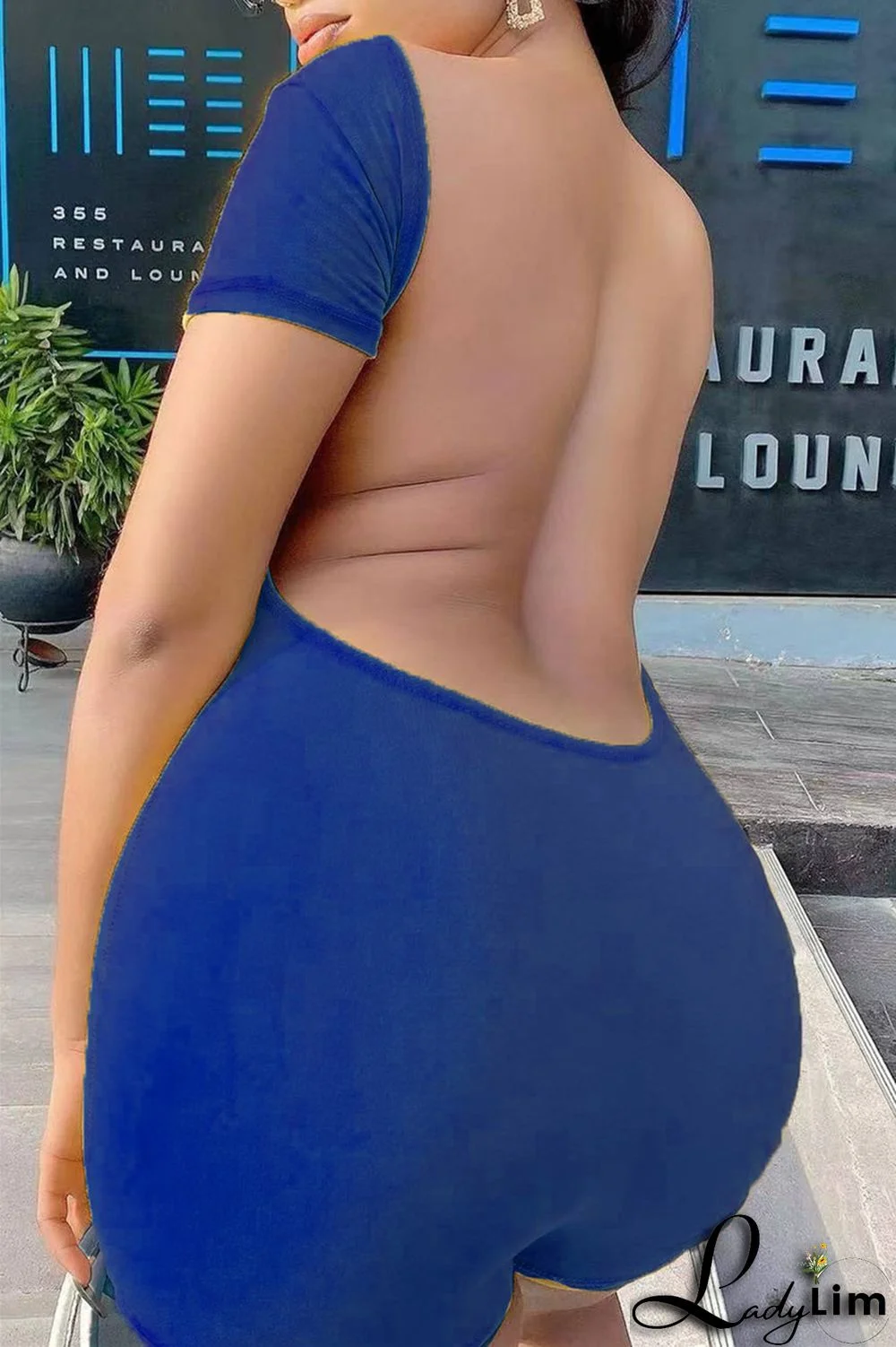 Yellow Fashion Casual Solid Basic O Neck Skinny Romper